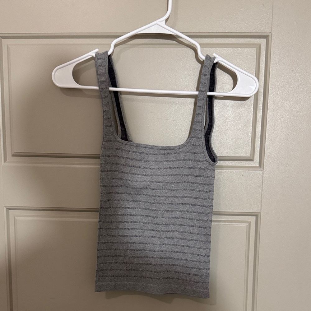 Free People Gray Striped Women's Tank Top